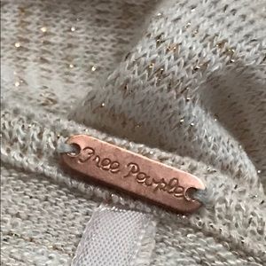 Cool Free People drape neck sweater w lurex thread